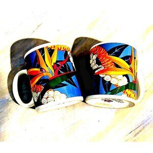 Set of 2  Hilo Hattie Bird of Paradise Coffee Mug 1999  Vintage
